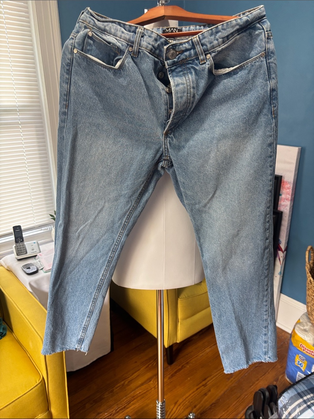 Men ankle jeans  Light Blue Denim Jeans